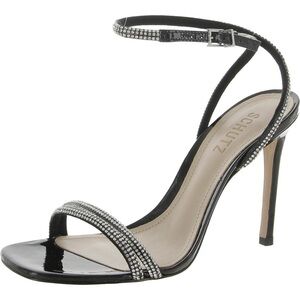 Brand new SCHUTZ Black and Silver rhinestone Strappy Heels
